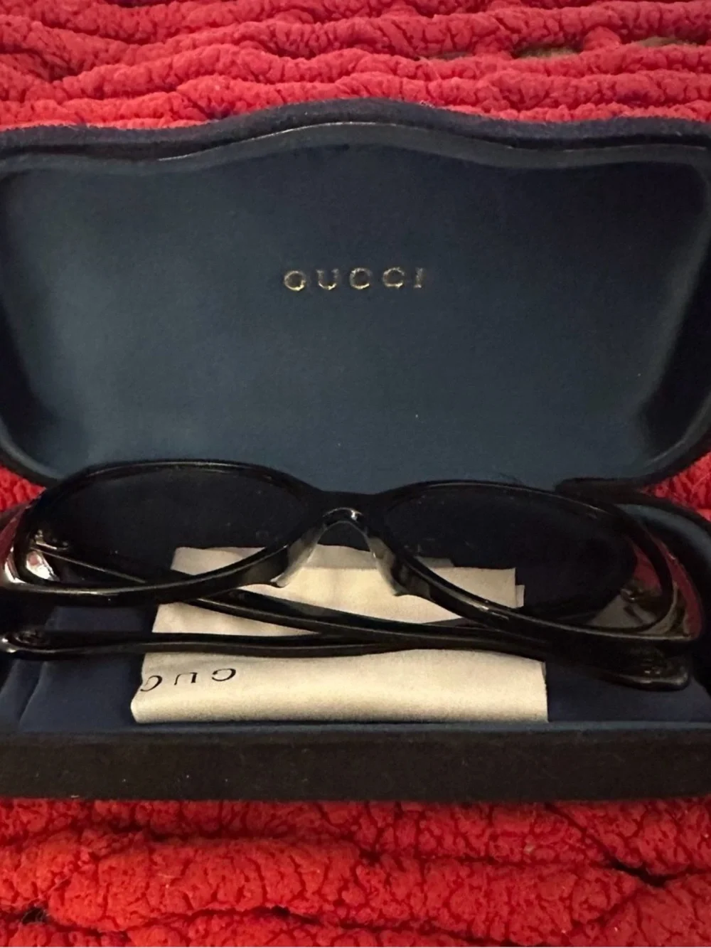 Gucci Black Oversized Round Women's Sunglasses